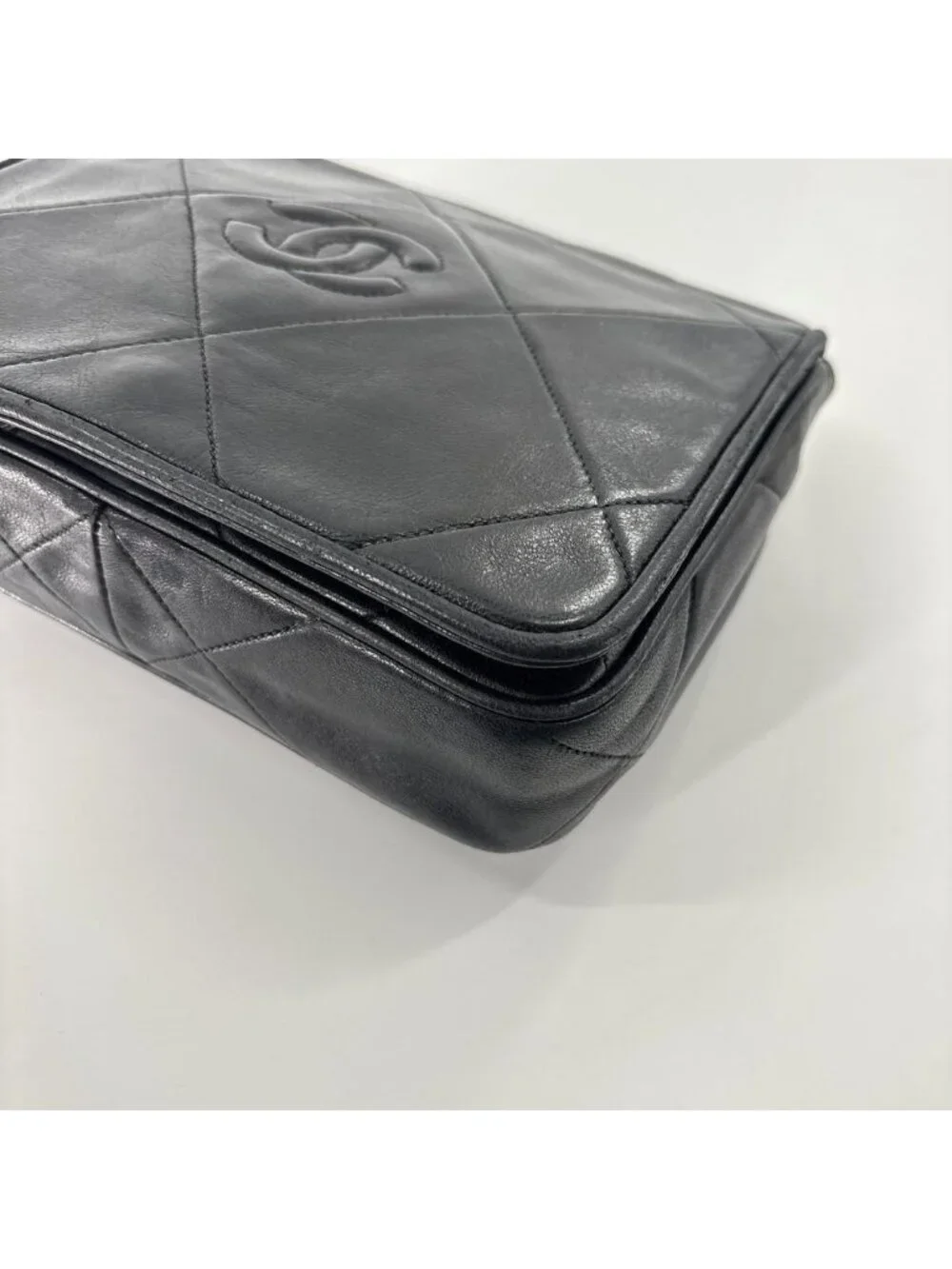 Chanel Super Quilted CC Logo Shoulder Bag Black